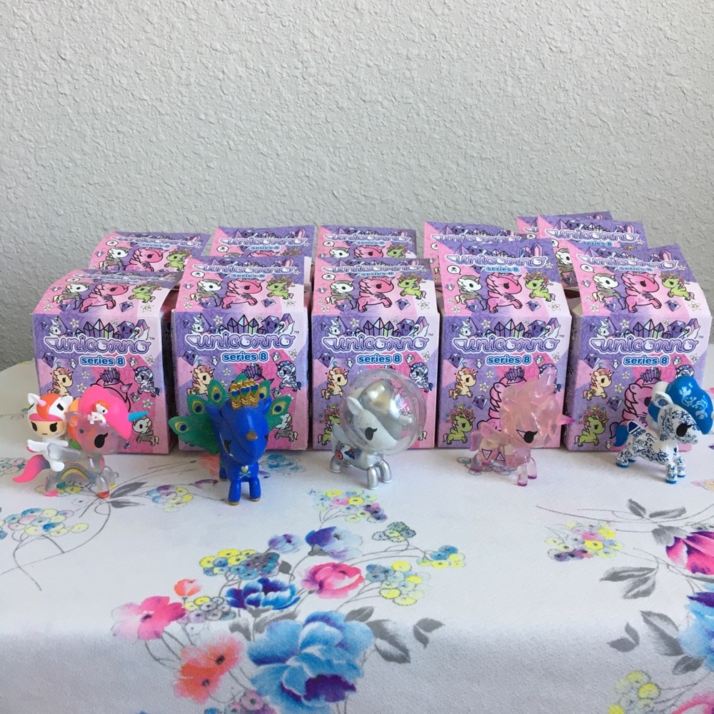Five tokidoki Unicorno from series 8